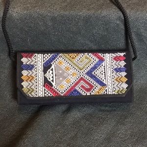 Aztec pattern Hard clutch purse